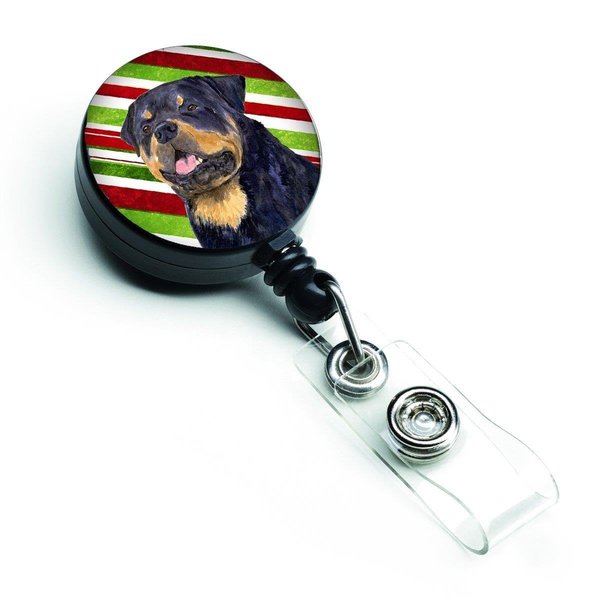 Carolines Treasures Rottweiler Candy Cane Holiday Christmas Retractable Badge Reel SS4593BR